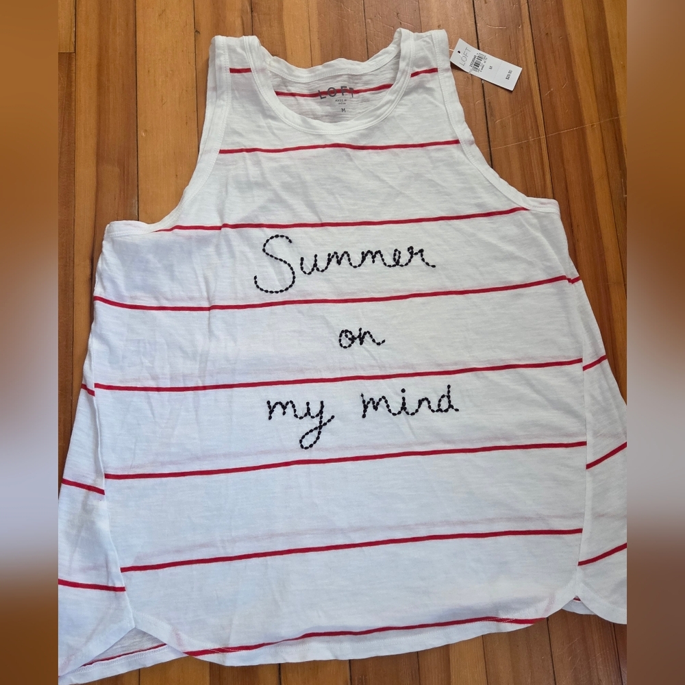 LOFT Red and White Striped Kids Bodysuit
